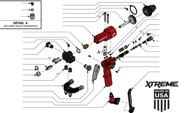 PMC Xtreme Spray Gun Full Rebuild Kit (202757) - ArmorThane Shop