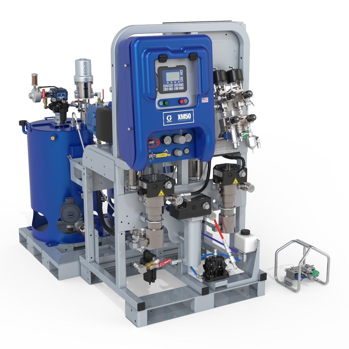 Graco XM70 Skid System, Water-Jacketed Hose, Heated Hoppers, 480V (XM7H2W) - ArmorThane Shop