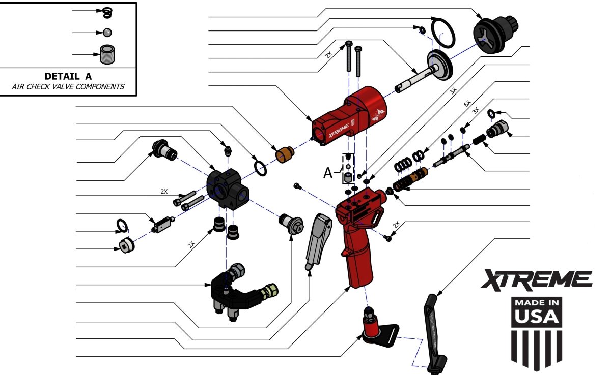 PMC Xtreme Spray Gun Full Rebuild Kit (202757) - ArmorThane Shop Main image